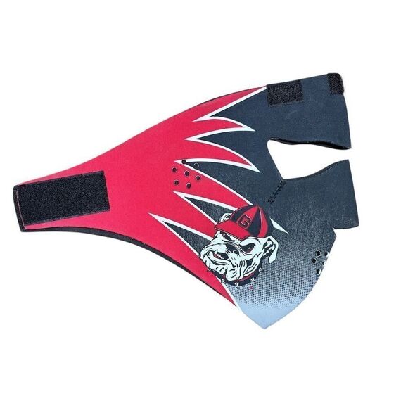 Red & Black Georgia Bulldog Neoprene Half Face Mask Outdoor Sports motorcycle - Picture 2 of 3